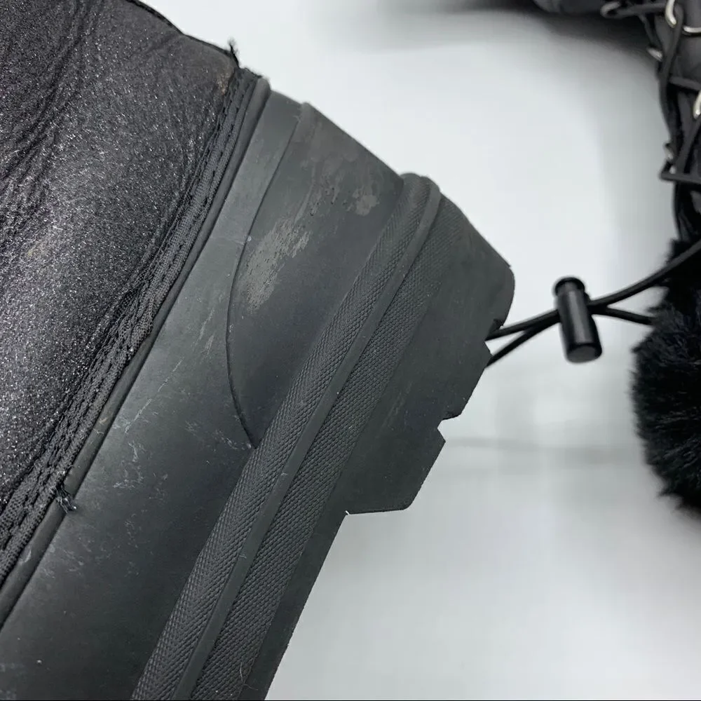 Cat &‎ Jack Thermolite Black Sparkle Winter Boots